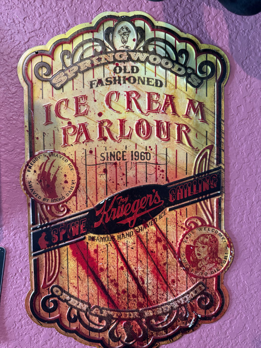 Freddy Krueger Ice Cream Parlour Tim Sign