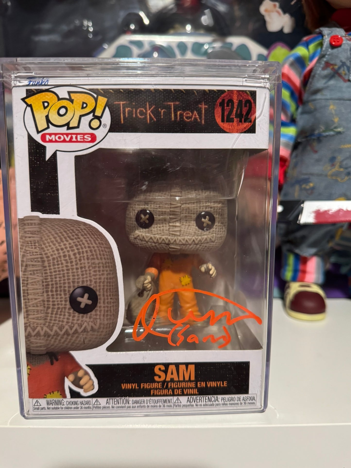 Sam funko pop autographed by Quinn Lord